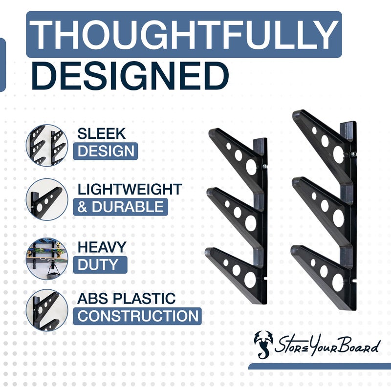 StoreYourBoard Longboard Wall Rack, Triple Longboard Storage - Image 4